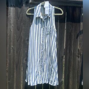 Lumiere Sleeveless Linen Button-Down Dress NWT